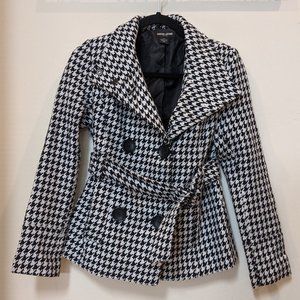 Guess Women's Houndstooth Wool Coat - Size Small
